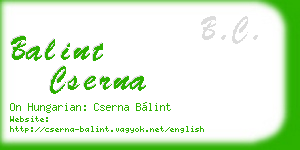 balint cserna business card