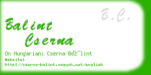 balint cserna business card